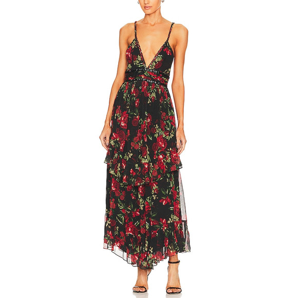 Rococo Sand Red Maxi Dress Size M - Picture 1 of 4